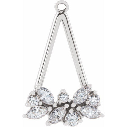 1/5 CTW Natural Diamond Geometric Dangle, 10.61 mm x 16.42 mm