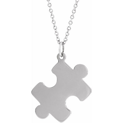 Engravable Puzzle Piece 16-18" Necklace