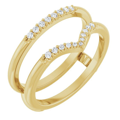 1/8 CTW Natural Diamond Half Tapered V Ring Guard