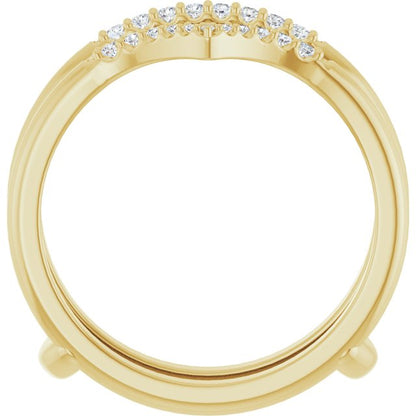 1/8 CTW Natural Diamond Half Tapered V Ring Guard