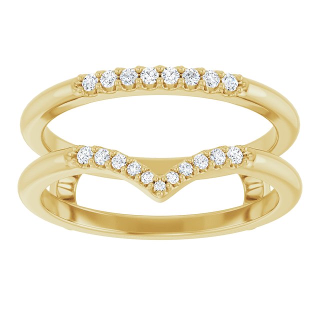 1/8 CTW Natural Diamond Half Tapered V Ring Guard