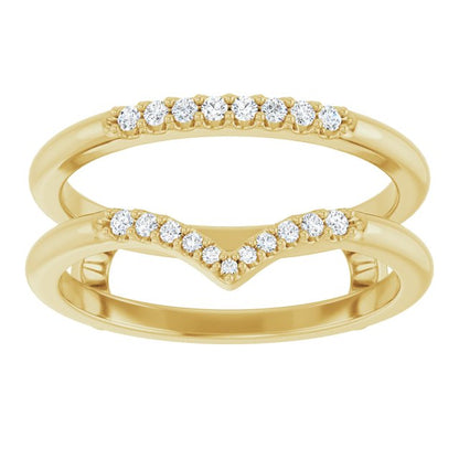 1/8 CTW Natural Diamond Half Tapered V Ring Guard