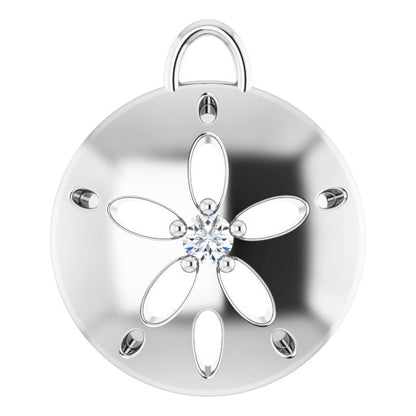.015 CT Natural Diamond Sand Dollar Dangle