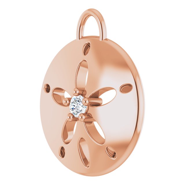 .015 CT Natural Diamond Sand Dollar Dangle