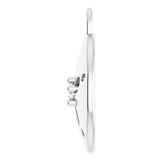 .015 CT Natural Diamond Sand Dollar Dangle