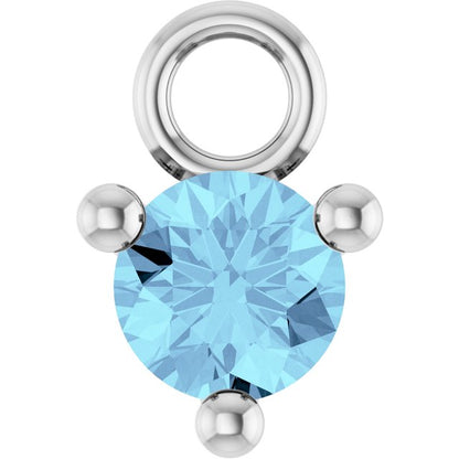 Petite Pavé®1/10 CT Natural Aquamarine Dangle