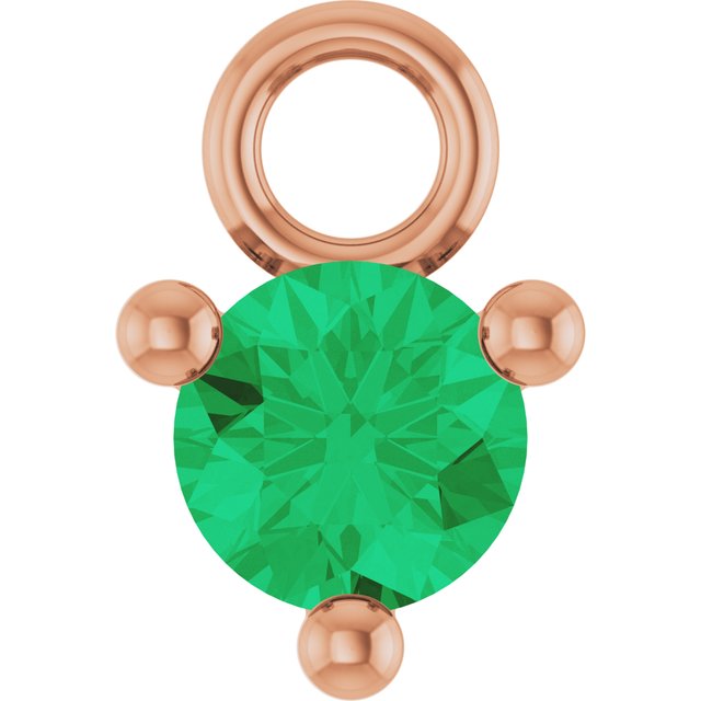 Petite Pavé®1/10 CT Natural Emerald Dangle