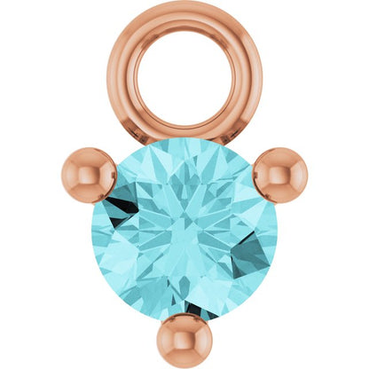 Petite Pavé®1/10 CT Natural Blue Zircon Dangle
