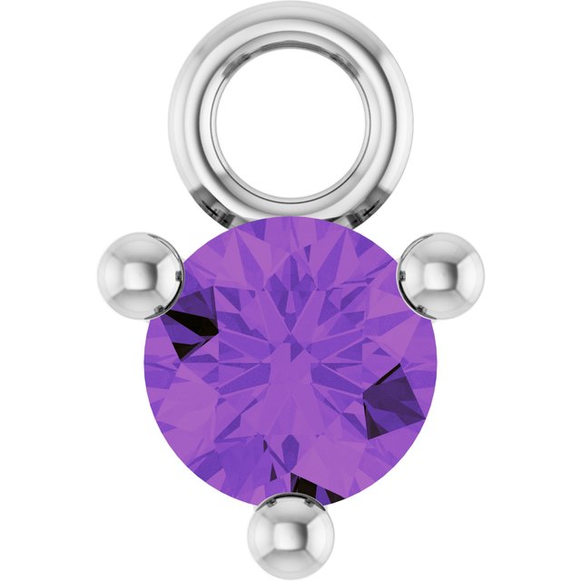 Petite Pavé®1/10 CT Natural Amethyst Dangle