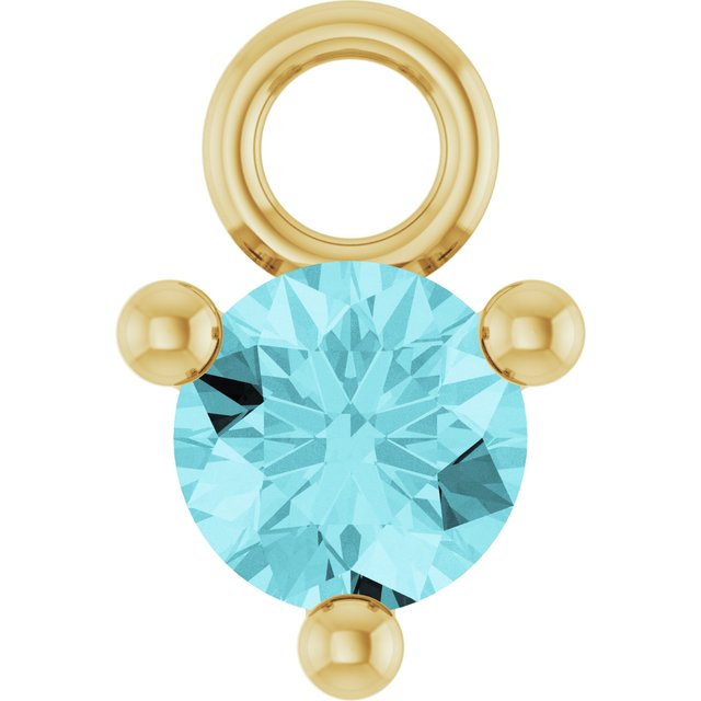 Petite Pavé®1/10 CT Natural Blue Zircon Dangle