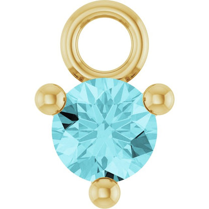 Petite Pavé®1/10 CT Natural Blue Zircon Dangle