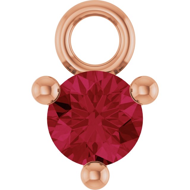 Petite Pavé®1/10 CT Lab-Grown Ruby Dangle