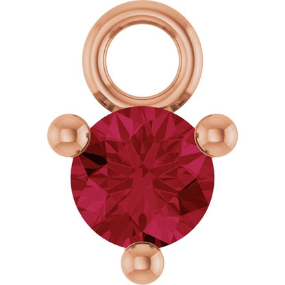 Petite Pavé®1/10 CT Lab-Grown Ruby Dangle