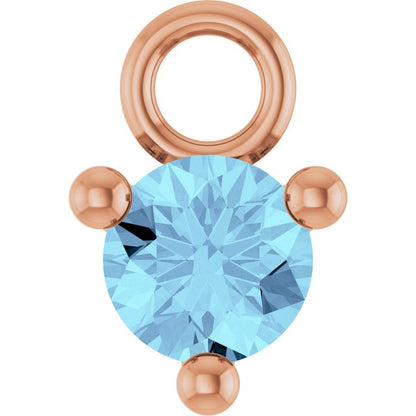 Petite Pavé®1/10 CT Natural Aquamarine Dangle