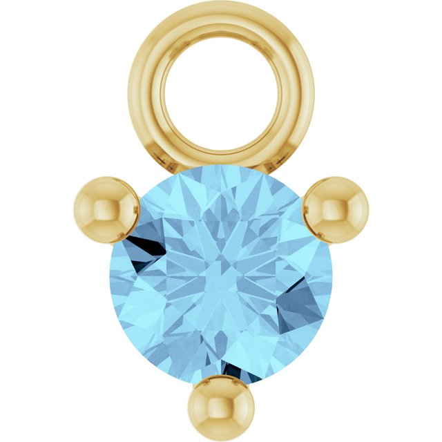 Petite Pavé®1/10 CT Natural Aquamarine Dangle