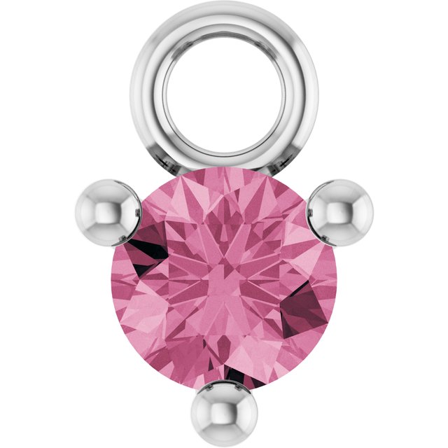 Petite Pavé®1/10 CT Natural Pink Tourmaline Dangle