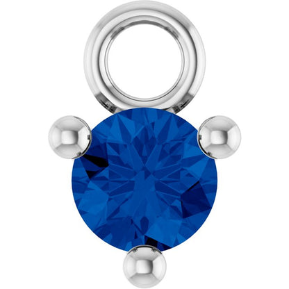Petite Pavé®1/10 CT Lab-Grown Blue Sapphire Dangle