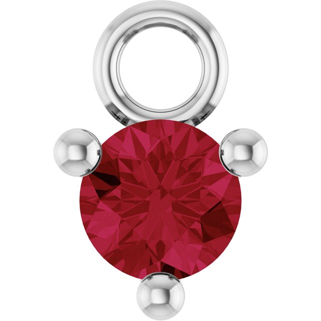 Petite Pavé®1/10 CT Lab-Grown Ruby Dangle