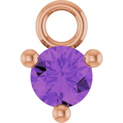 Petite Pavé®1/10 CT Natural Amethyst Dangle