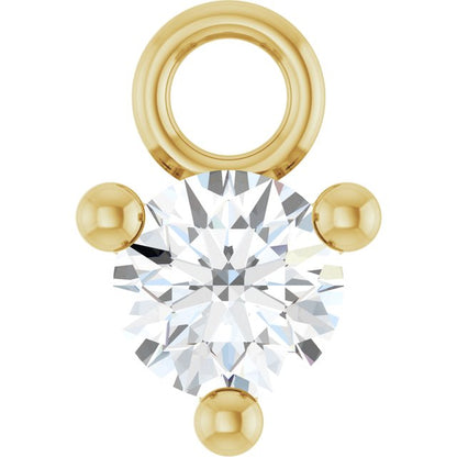 Petite Pavé®1/10 CT Natural White Sapphire Dangle