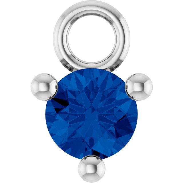 Petite Pavé®1/10 CT Natural Blue Sapphire Dangle