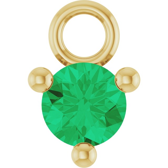 Petite Pavé®1/10 CT Natural Emerald Dangle