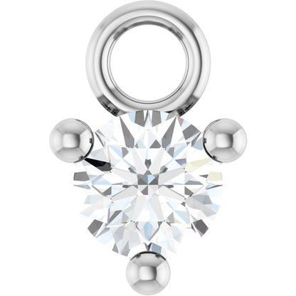 Petite Pavé®1/10 CT Natural White Sapphire Dangle