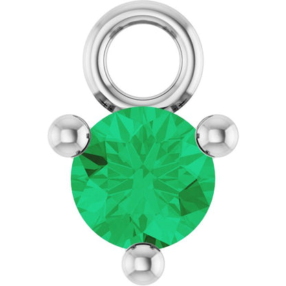 Petite Pavé®1/10 CT Natural Emerald Dangle