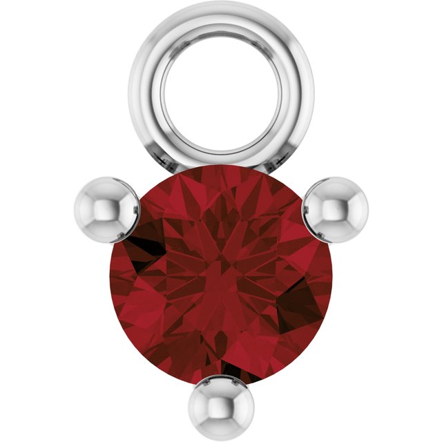 Petite Pavé®1/10 CT Natural Mozambique Garnet Dangle
