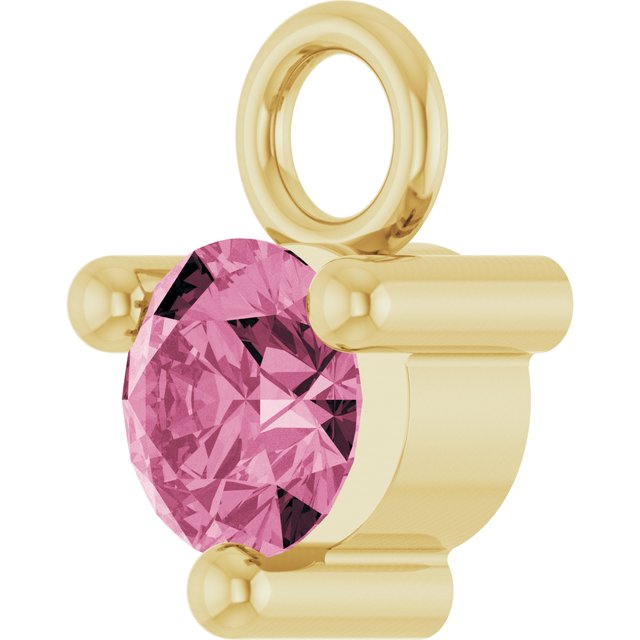 Petite Pavé®1/10 CT Natural Pink Tourmaline Dangle