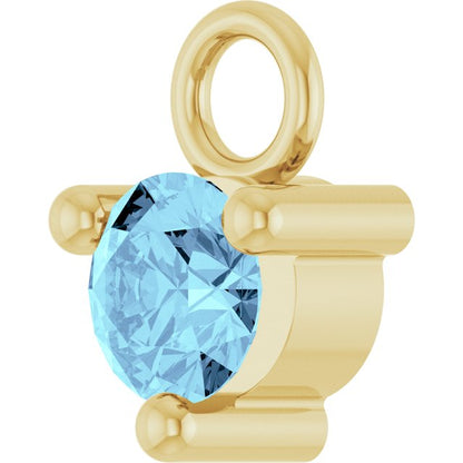 Petite Pavé®1/10 CT Natural Aquamarine Dangle