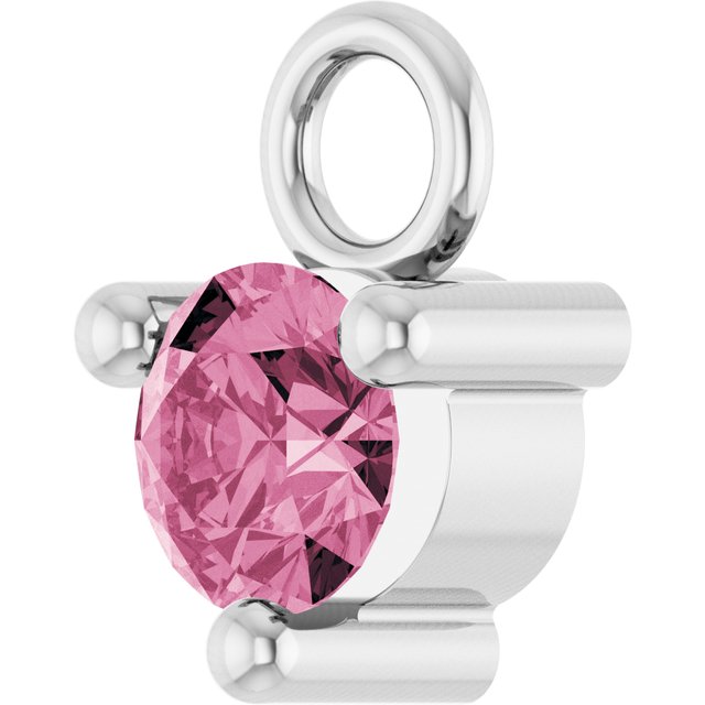 Petite Pavé®1/10 CT Natural Pink Tourmaline Dangle