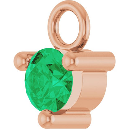 Petite Pavé®1/10 CT Lab-Grown Emerald Dangle