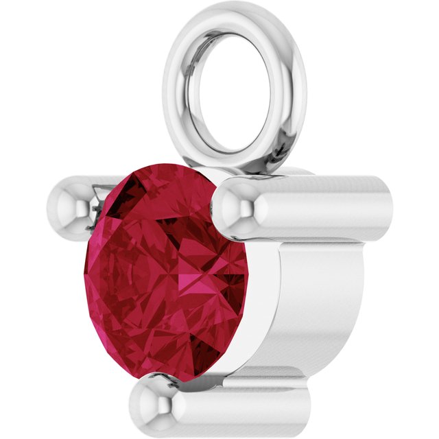 Petite Pavé®1/10 CT Lab-Grown Ruby Dangle