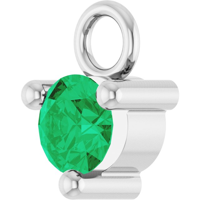 Petite Pavé®1/10 CT Natural Emerald Dangle