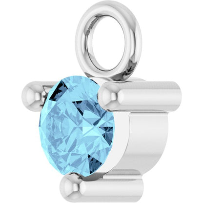 Petite Pavé®1/10 CT Natural Aquamarine Dangle