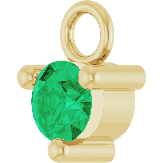 Petite Pavé®1/10 CT Natural Emerald Dangle