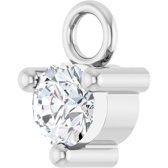 Petite Pavé®1/10 CT Natural White Sapphire Dangle