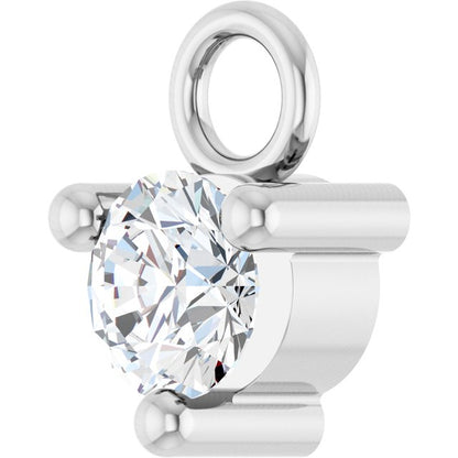 Petite Pavé®1/10 CT Natural White Sapphire Dangle