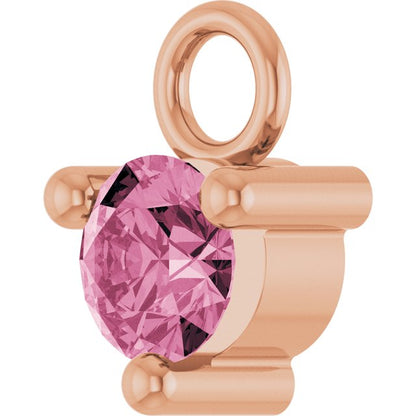 Petite Pavé®1/10 CT Natural Pink Tourmaline Dangle