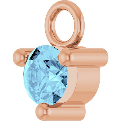 Petite Pavé®1/10 CT Natural Aquamarine Dangle