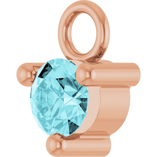 Petite Pavé®1/10 CT Natural Blue Zircon Dangle