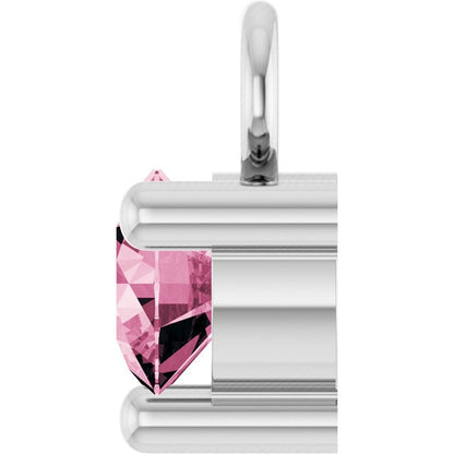 Petite Pavé®1/10 CT Natural Pink Tourmaline Dangle