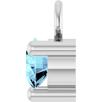 Petite Pavé®1/10 CT Natural Aquamarine Dangle