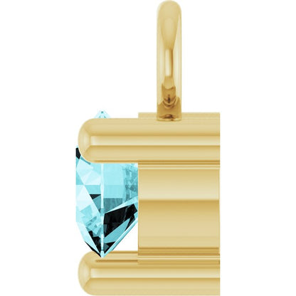 Petite Pavé®1/10 CT Natural Blue Zircon Dangle