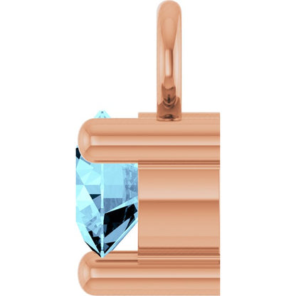 Petite Pavé®1/10 CT Natural Aquamarine Dangle