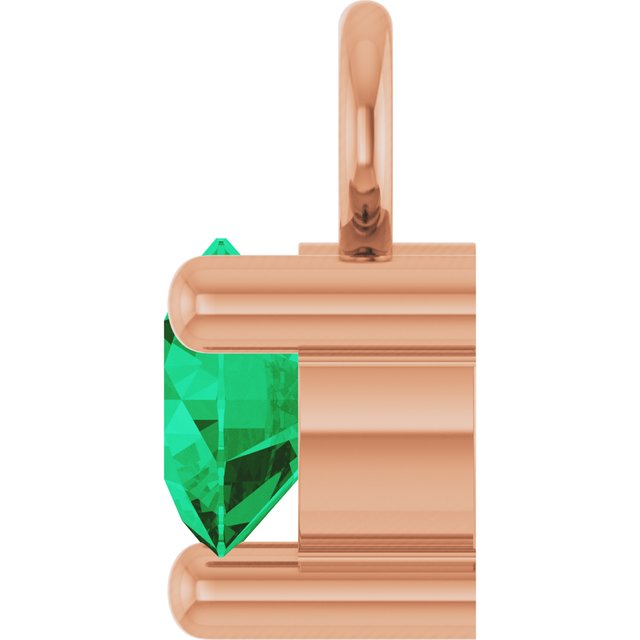 Petite Pavé®1/10 CT Lab-Grown Emerald Dangle