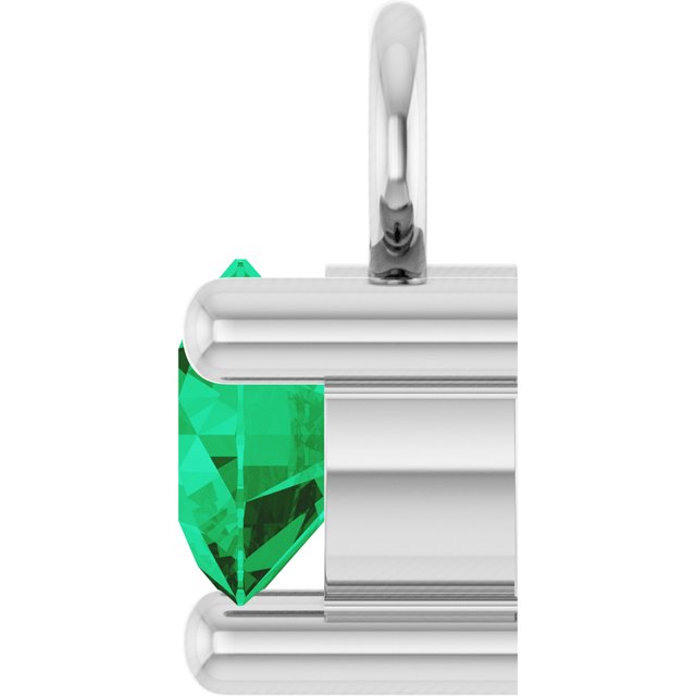 Petite Pavé®1/10 CT Lab-Grown Emerald Dangle