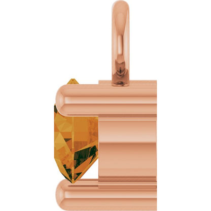 1/10 CT Natural Citrine Dangle