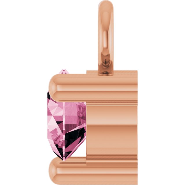 Petite Pavé®1/10 CT Natural Pink Tourmaline Dangle